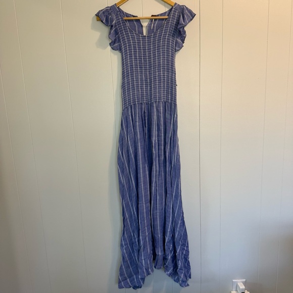 Free People Woman’s Medium Maxi Dress Boho, Chambray Cottagecore, Coastal - Picture 2 of 14